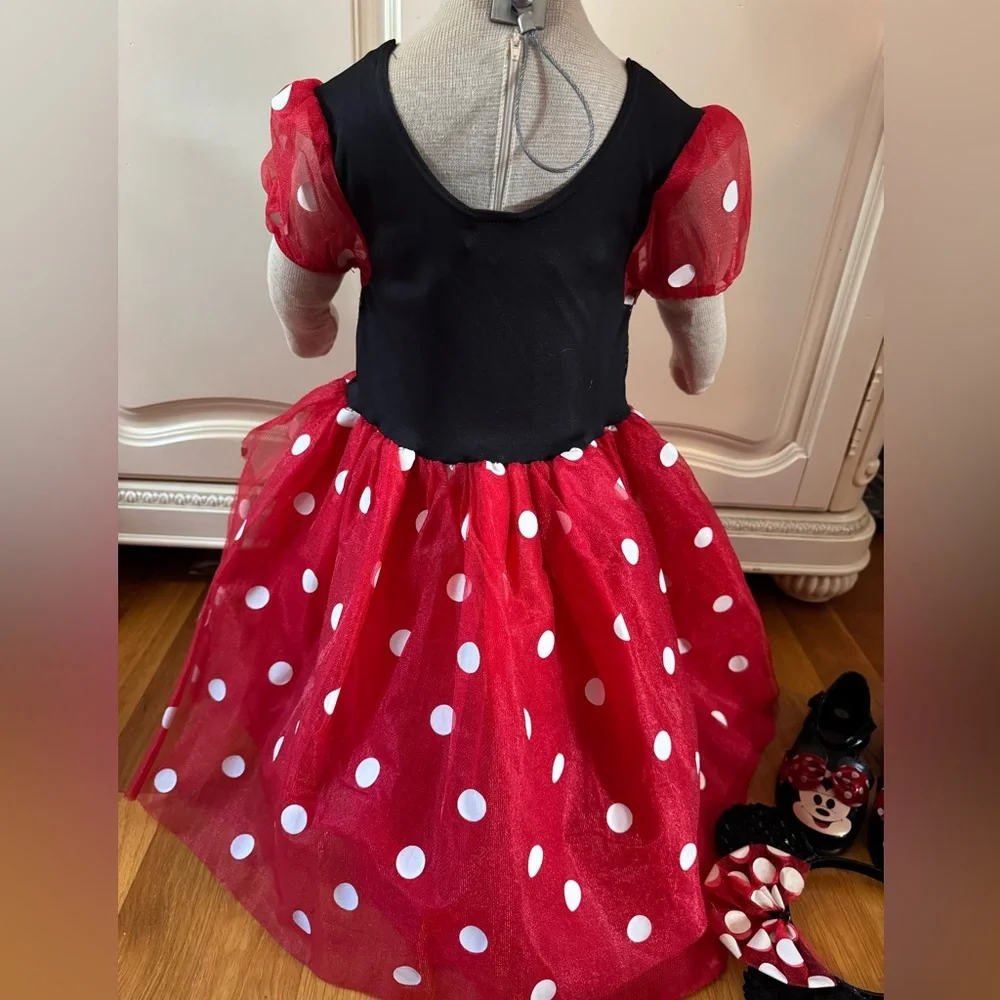 Minnie Mouse Dress Shoes ears Disney Store costume Polka Dot World 6 4th of July
